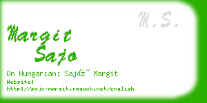 margit sajo business card